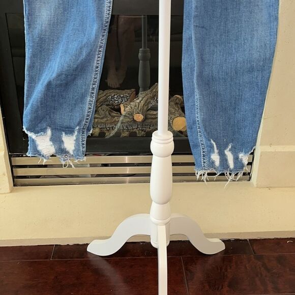 Hollister Curvy High Rise Super Skinny Distressed Frayed Hem Jeans Size 9R Jr - Picture 3 of 9